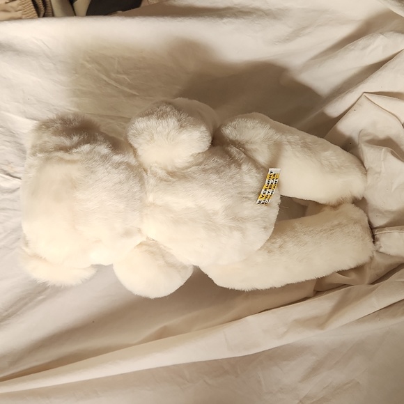 Vermont Teddy Bear Company Jointed Cream Color Blue Eyes Plush Stuffed - Picture 2 of 4